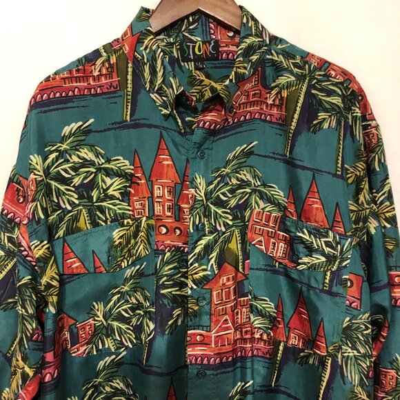 Men's Festive Long Sleeve Silk Shirt - Picture 4 of 8